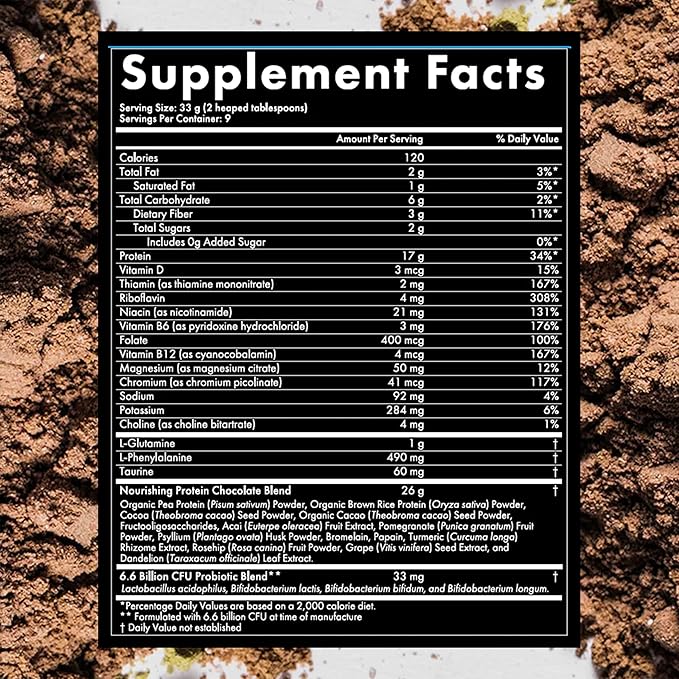 WelleCo Plant-Based Chocolate Protein Powder Organic Brown Rice &amp Pea Blend 16g Protein per Serving Dairy-Free Supplement for Energy Recovery &amp Daily Nutrition 10.5 oz