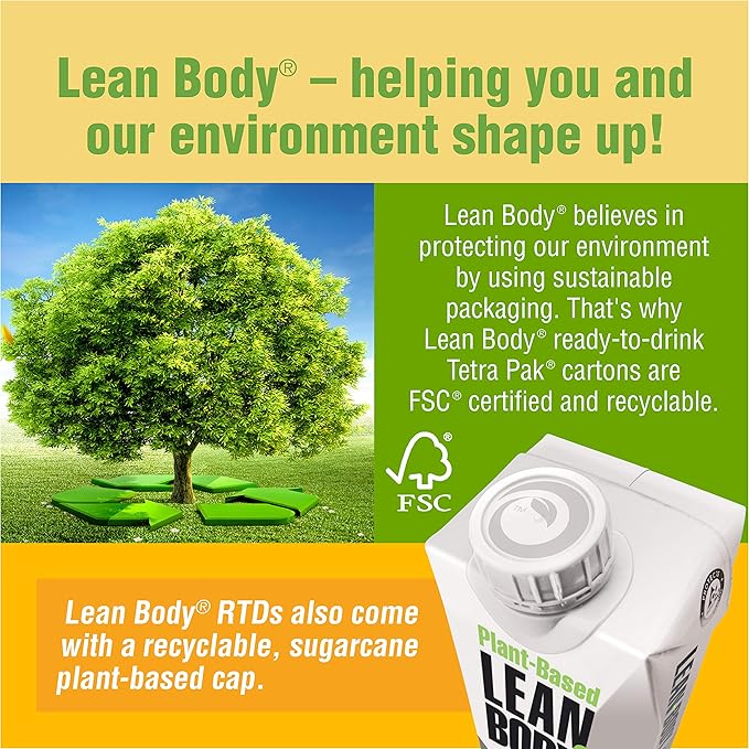 Lean Body Ready-to-Drink Plant-Based Vegan Chocolate Protein Shake 30g Protein No Artificial Flavors Sweeteners or Colors Non GMO Gluten Free Premium Pea &amp Rice Blend (Pack of 12)