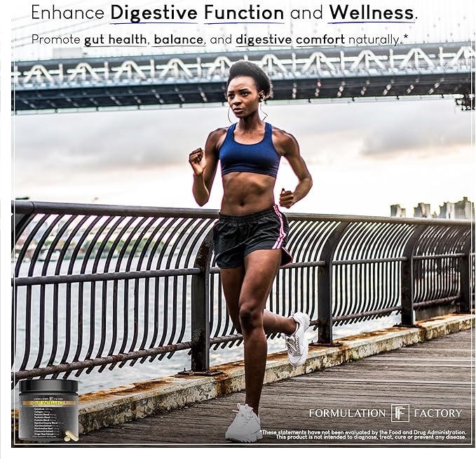 Formulation Factory Probiotics for Women &amp Men - Gut Intellect 10-in-1 Digestive Enzymes with Prebiotics and Postbiotics - Total Gut Health Supplement - 120 Capsules 2 Month Supply