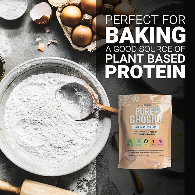 BioMiracle Hydrolyzed Pure Chocho All Plant Protein Gluten Free Non-GMO Vegan Plant-Based Keto Friendly (15 Servings) - 20g