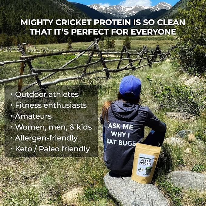 Mighty Cricket Protein Powder. 20g Clean Prebiotic Cricket Protein. No Sugar Low Carbs Gluten &amp Dairy Free. Keto &amp Paleo 100% Natural Ingredients. Vanilla 2 lb (Pack of 2)