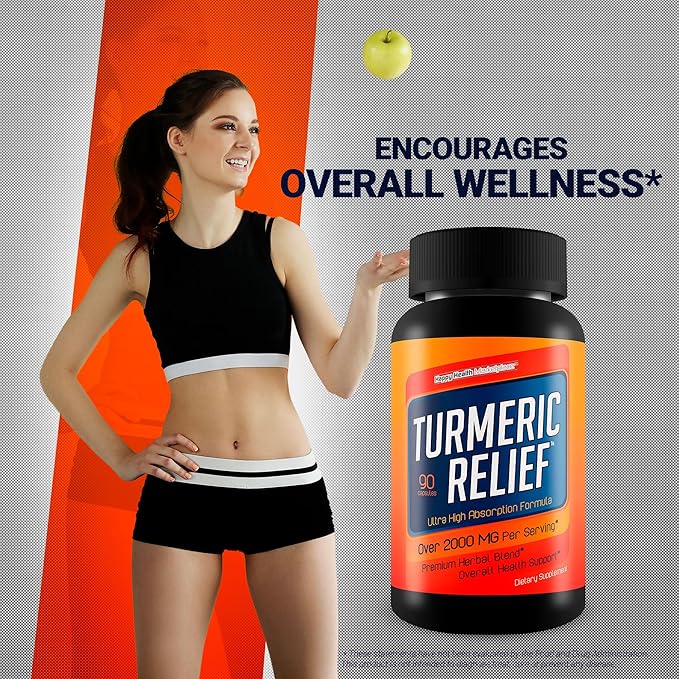 Turmeric Relief - Our Best Turmeric Curcumin Supplement for Swelling &amp Immune Support - Extra Strength Turmeric Supplement - Natural Daily Relief Factor to Assist Discomfort &amp Inflammatory Hea
