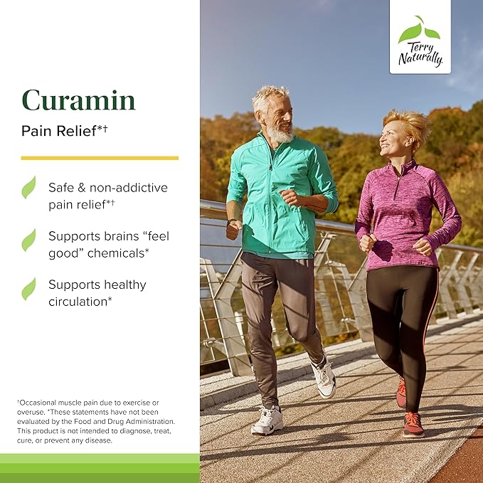 Terry Naturally Curamin - Curcumin for Circulation &amp Endorphin Support - Relief for Occasional Discomfort - Aids Healthy Muscles - 120 Capsules