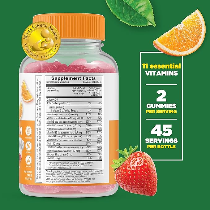 Lifeable Vitamin D Kids + Multivitamin Kids Gummies Bundle - Great Tasting Vitamin Supplement Gluten Free GMO Free Chewable Gummy