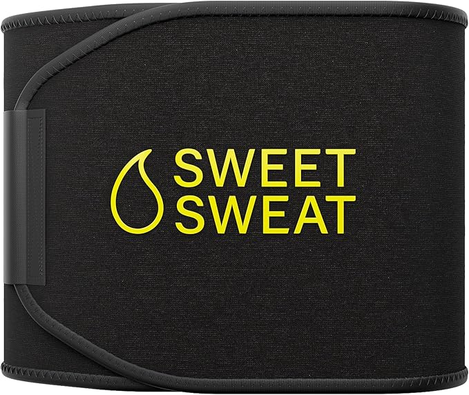 Sports Research Creatine Monohydrate and Sweet Sweat Waist Trimmer - Black and Yellow (Large)