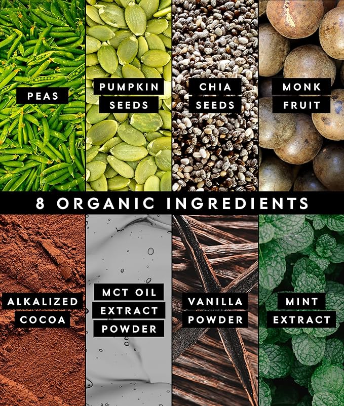 Truvani Vegan Pea Protein Powder | Mint Chocolate | 20g Organic Plant Based Protein Per Serving | 20 Servings | Keto | Gluten &amp Dairy Free | Low Carb | No Added Sugar