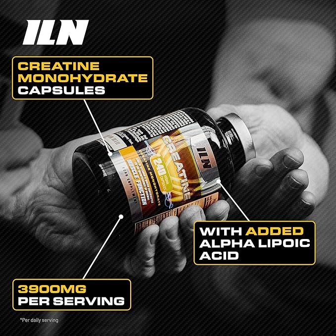 Iron Labs Nutrition Creatine Monohydrate (500 Capsules) - 3900mg Per Serving - Unflavoured Capsules - High Strength Creatine for Men &amp Women