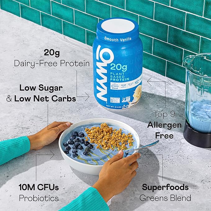 OWYN Only What You Need Dairy Free Protein Powder with 20g Protein Probiotics Superfoods Greens Pea Chia and Pumpkin Seed Blend (Smooth Vanilla 2.1 Pound - Pack of 1)