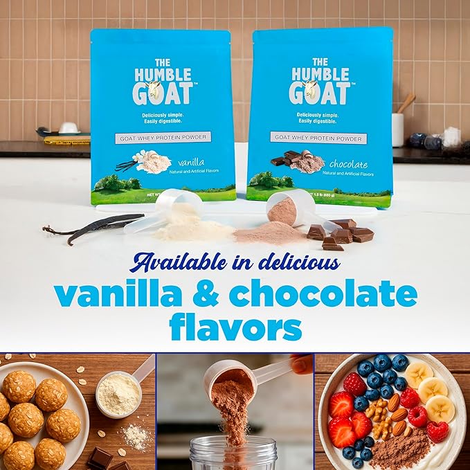 Grass Fed Whey Protein Powder Vanilla 1.5 lb – Made from Goat Milk Easy to Digest Clean Taste Non-GMO Gluten-Free &amp Versatile Vanilla Whey Protein Powder Made in USA