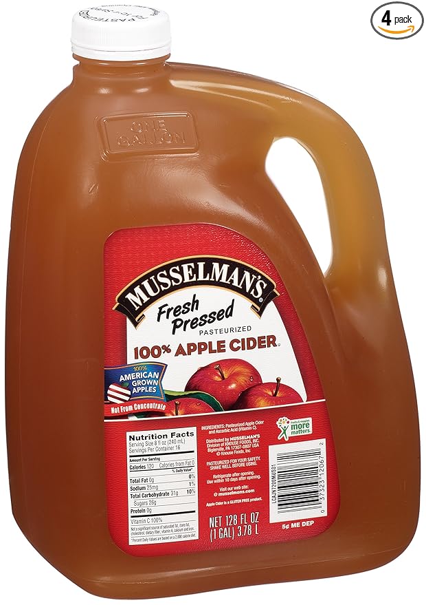 Musselman's 100% Fresh Pressed Apple Cider 128 Fluid Ounce (Pack of 4)