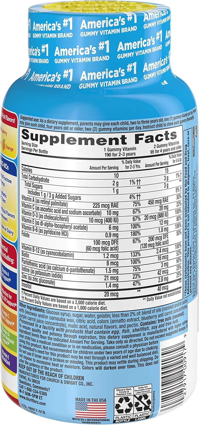 L'il Critters Paw Patrol &amp Gummy Vites Kids Multivitamin Gummies 190 Count Cherry Strawberry Orange Pineapple and Blueberry Flavors