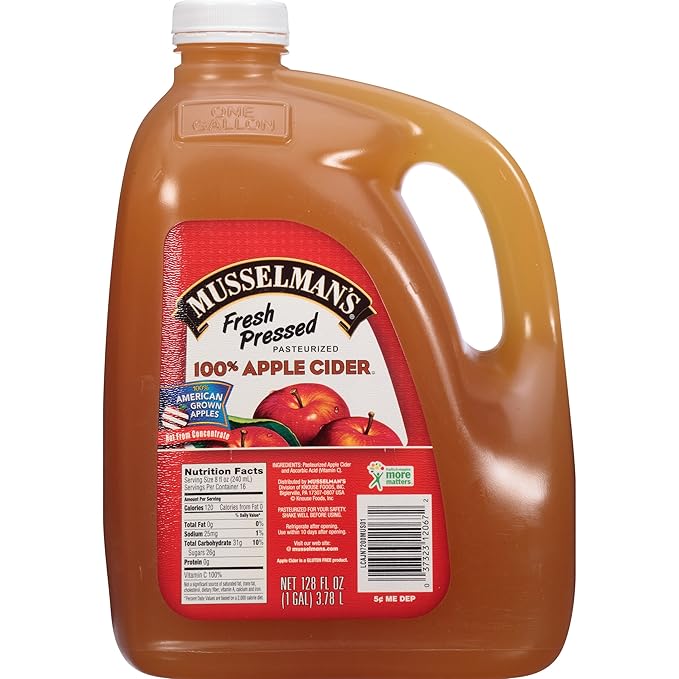 Musselman's 100% Fresh Pressed Apple Cider 128 Fluid Ounce (Pack of 4)