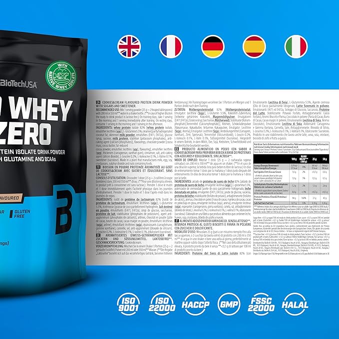 BioTech USA Iso Whey Zero - Cookies &amp Cream - 500 g Bag by BiotechUSA