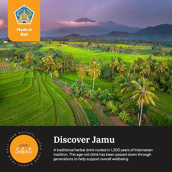 JAMUSEHATI Jamu Sleep Drink Mix Natural Superfoods Blend from Bali Containing Ginger Nutmeg Cinnamon and Star Anise Cylinder (300g)