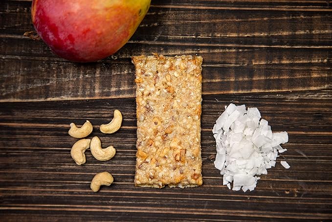 Tahoe Trail Bar Plant-Based Natural Energy Bar (1.94 Ounce Protein Bar 12 Count) High Protein Non-GMO Gluten-Free Vegan Healthy Snacks - Mango Coconut