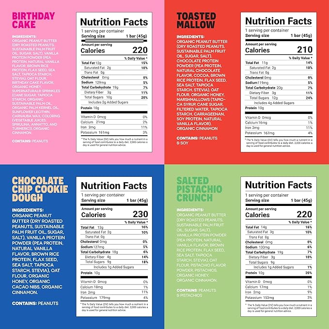 FROPRO Snack Bar - Peanut Butter Snack Bars - Gluten Free Dairy Free Soy Free Non GMO Plant Based Protein Snacks Bar - Crave-worthy &amp Great On-the-Go | Variety 12 Flavors 24 Pack