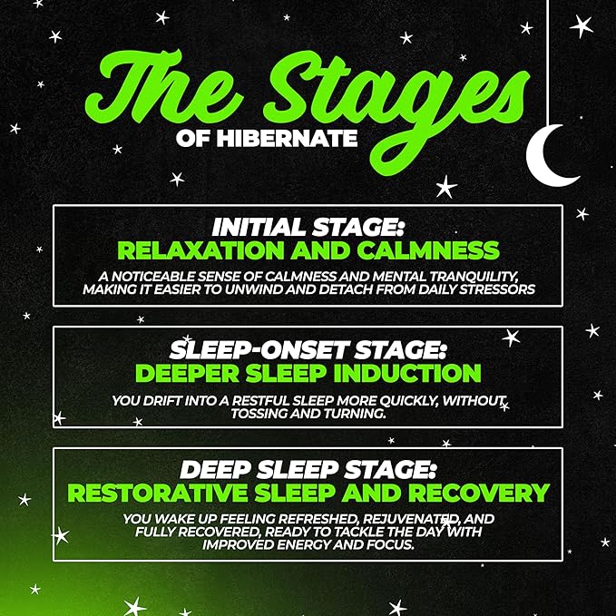 Hibernate Sleep Supplement Complete &amp Optimally Dosed Sleep Recovery Formula Relax &amp Unwind Includes GABA Valerian Root Melatonin 5-HTP &amp More (30 Servings) (Citrus Green Tea)