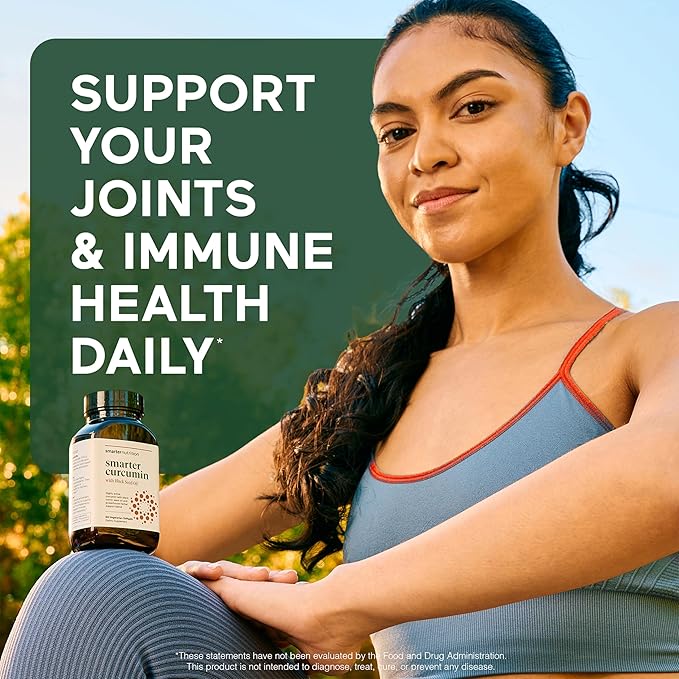 SMARTERNUTRITION Curcumin Softgels - Vegan High Absorption 400 mg Turmeric Supplement + Black Seed Oil &amp Ginger - 95% Tetrahydrocurcuminoids Non-GMO USA Manufactured - 60 Ct[30 Servings]