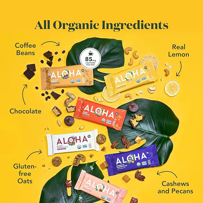 ALOHA Organic Plant Based Protein Bars - Sampler Pack #2-12 Bars Vegan Low Sugar Gluten-Free Paleo Low Carb Non-GMO No Stevia No Erythritol