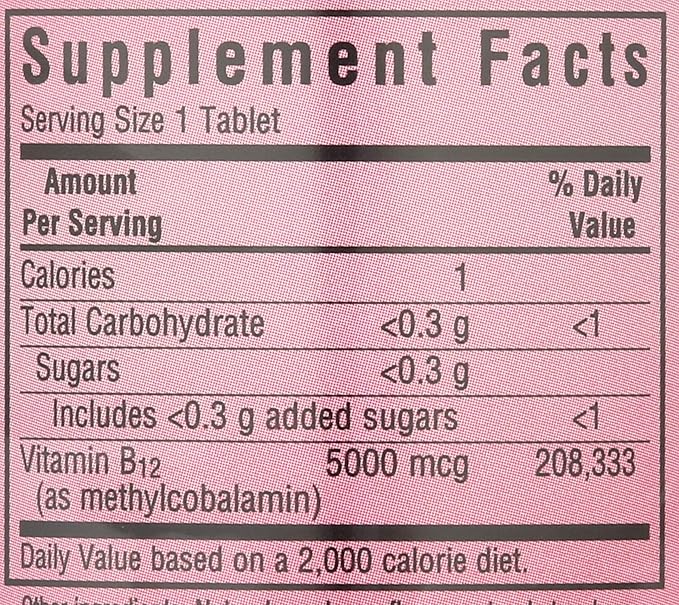 BlueBonnet Nutrition Earth Sweet® Chewables CellularActive® Methylcobalamin Raspberry 5000 mcg 60 Chewable Tablets