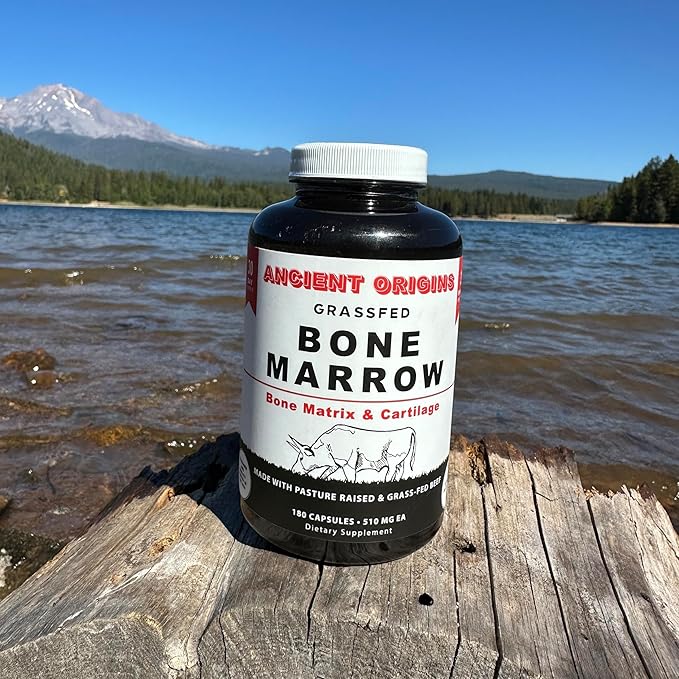 Grass Fed Bone Marrow Supplement 3060mg Skin Oral Health and Joint Support Supplement Promotes Whole-Body Wellness Non GMO Whole Bone Extract 180 Capsules