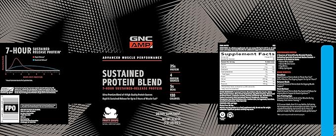 GNC AMP Sustained Protein Blend - Cinnamon Toast (28 Servings)