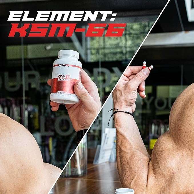 Huge Supplements KSM-66 Ashwaghanda High Potency 5% Withanolides 1000mg of Clinically Studied KSM66 (120 Capsules)