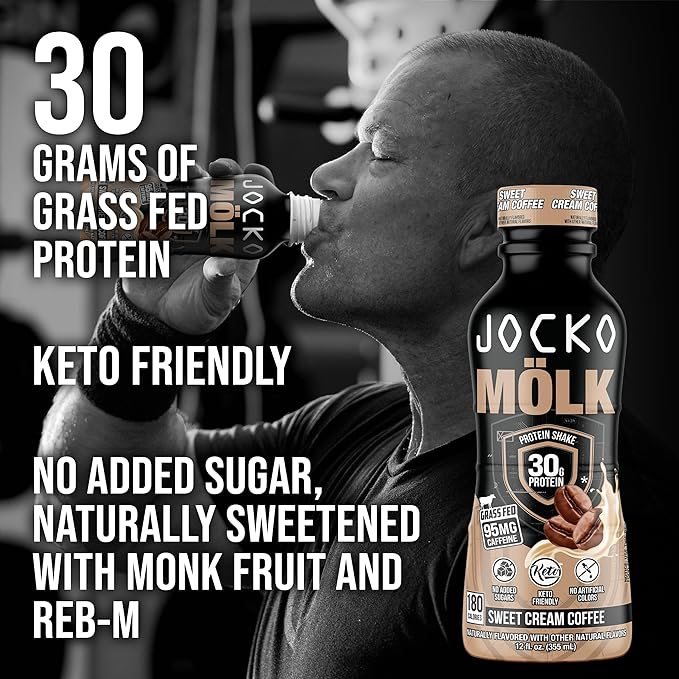 Jocko Fuel Mölk RTD Protein Shakes Bundle - Chocolate &amp Sweet Cream Coffee (24 Pack)