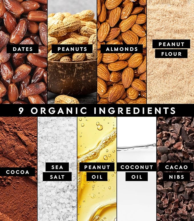 Truvani Plant Based Snack Bars | Chocolate Peanut Butter 12 Pack | 7g Protein | USDA Organic and Vegan | The Only Bar | Dairy Soy and Gluten Free | Individually Wrapped