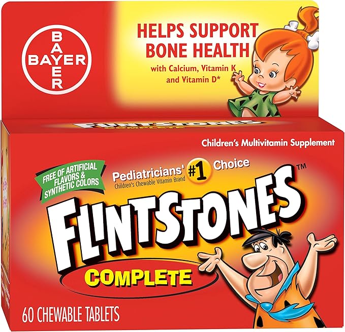 Flintstones Complete Children's Multivitamin Tasti Smooth Chewable Tablets - 60 ct Pack of 4