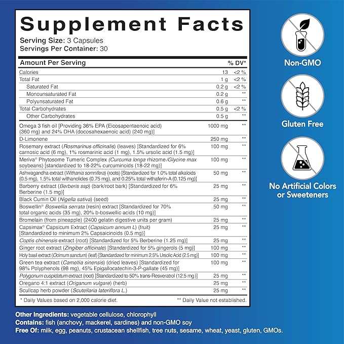 Patient One Enflamen | Supplement to Support Healthy Inflammatory Response and Joint Comfort* | with Turmeric Ginger Capsicum and More | 90 Capsules
