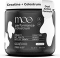 Moo Juice Colostrum Powder with Creatine Monohydrate | 2000mg Grass-Fed Bovine Colostrum + 5000mg Creatine | Bloat-Free Performance Combo | Unflavoured 6.3oz