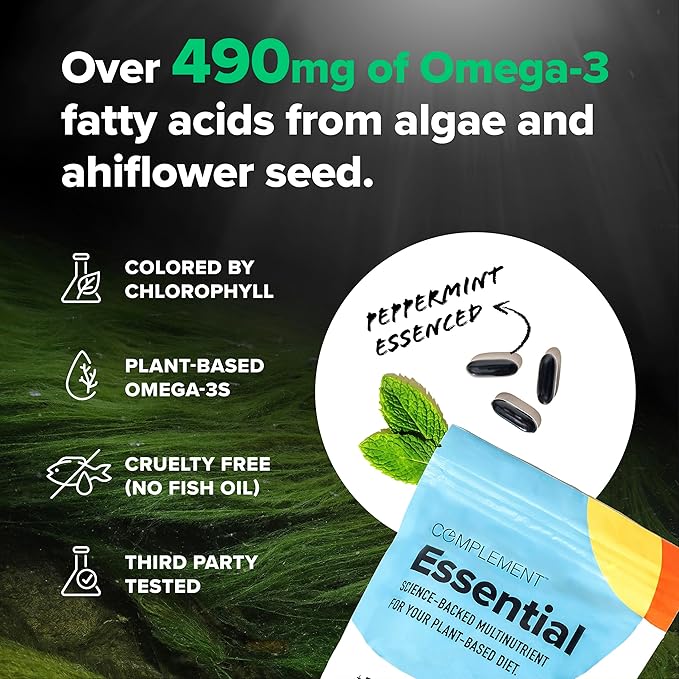 Complement Omega Complex &amp Essential Multivitamin Bundle – Comprehensive Vegan Nutritional Support for Optimal Health and Wellness (30 Servings Each)