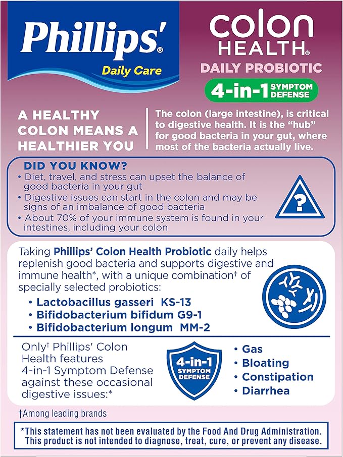 Phillips' Colon Health Probiotic Supplement - 30 Capsules Pack of 6