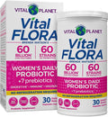 Vital Planet - Vital Flora Probiotics for Women 60 Billion CFU Diverse Strains Daily Shelf Stable Probiotic with Organic Prebiotics for Vaginal Support Immune and Digestive Health 30 Capsules
