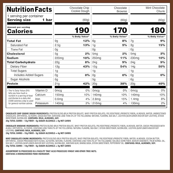 Quest Nutrition Chocolate Lovers Variety Pack High Protein Low Carb Gluten Free Keto Friendly 12 Count
