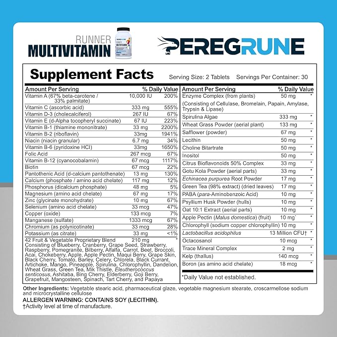 Runner Multivitamin &amp Omega 3 Bundle (1 Month Supply) | Antioxidants for Health &amp Recovery | Vitamin B Complex for Endurance Energy VO2 Max | Joints &amp Heart: 1000mg Fish Oil