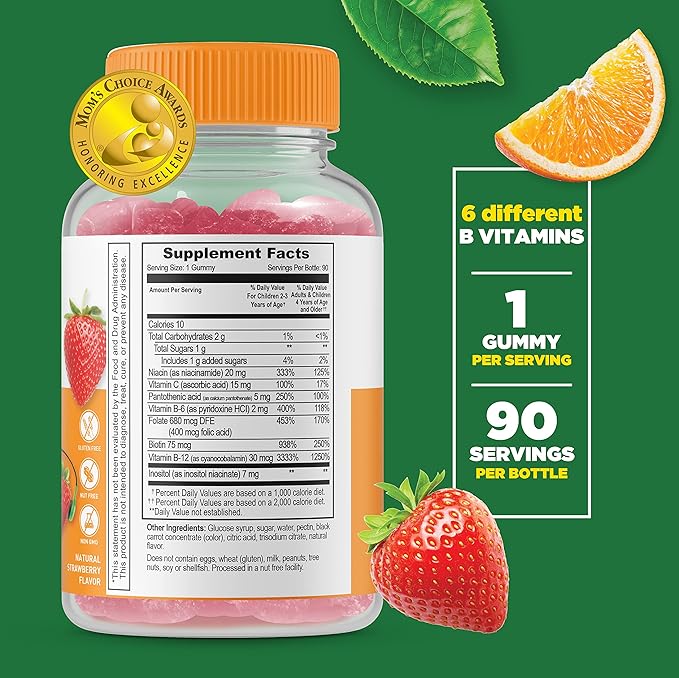 Lifeable Zinc Kids + B Complex Kids Gummies Bundle - Great Tasting Vitamin Supplement Gluten Free GMO Free Chewable Gummy