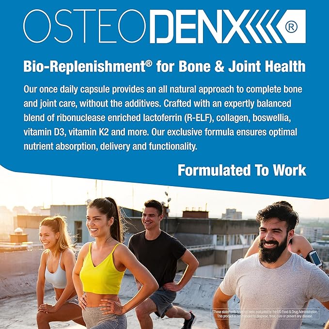 OSTEODENX - Bone &amp Joint Support Supplement for Healthy Bone &amp Improved Joint Mobility with Lactoferrin Collagen Vitamin K2 &amp Vitamin D3 (30 Capsules)
