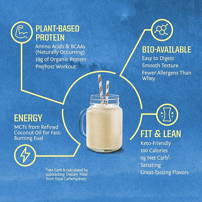 Sunwarrior Organic Plant Based Protein Powder | Vegan Organic Protein Powder Unflavored with BCAA Amino Acids &amp Hemp Seed Pea Blend | Non-GMO Soy Dairy Filler &amp Gluten Free (Unflavored 15 Ser