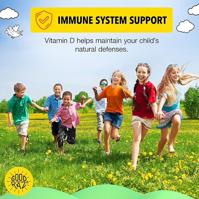 Good Rāz Vitamin D3 Drops for Kids 0.17 fl oz (5 ml) – Taste Free Liquid Dietary Supplement for Kids – Non-GMO Gluten-Free Kosher Daily Liquid Vitamin in Easy Dropper Bottle