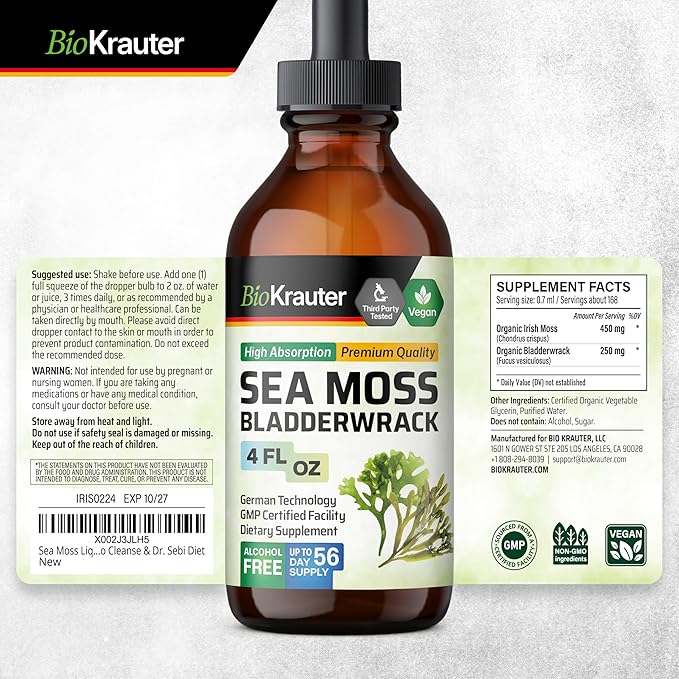 Sea Moss Tincture 4 Fl. Oz. &amp Turmeric Tincture 4 Fl. Oz.