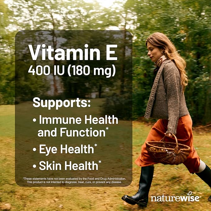 NatureWise Vitamin D3 2000IU (125mg) 360 Count + Vitamin E 400 IU (180mg DL-Alpha) 120 Count - Bundle for Immune Bone Heart Health Support - Gluten Free Non-GMO Halal Gelatin