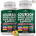 Soursop Supplement - Moringa Sea Moss Black Seed Oil Berberine Turmeric Apricot Quercetin Greens Bitters Boswellia Bitter Melon Burdock Root - 120 Capsules