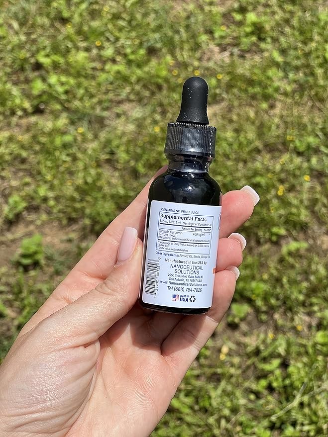 NANO TURMERIC CURCUMIN | Highly Bioavailable Nano Particles | Rapid Absorption | Organic Vegan Non-GMO Curcuma Longa | Supports Joints Digestive Liver &amp Heart Health | Easy to use 30 ml per bot