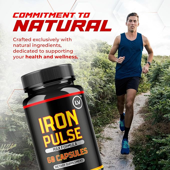 LIVORKA (3 Pack) IronPulse Capsules Iron Pulse Capsules Max Formula IronPulse Max Support Capsules Iron Pulse Pills IronPulse Pills Iron Pulse Support Pills 180 Capsules for 3 Months
