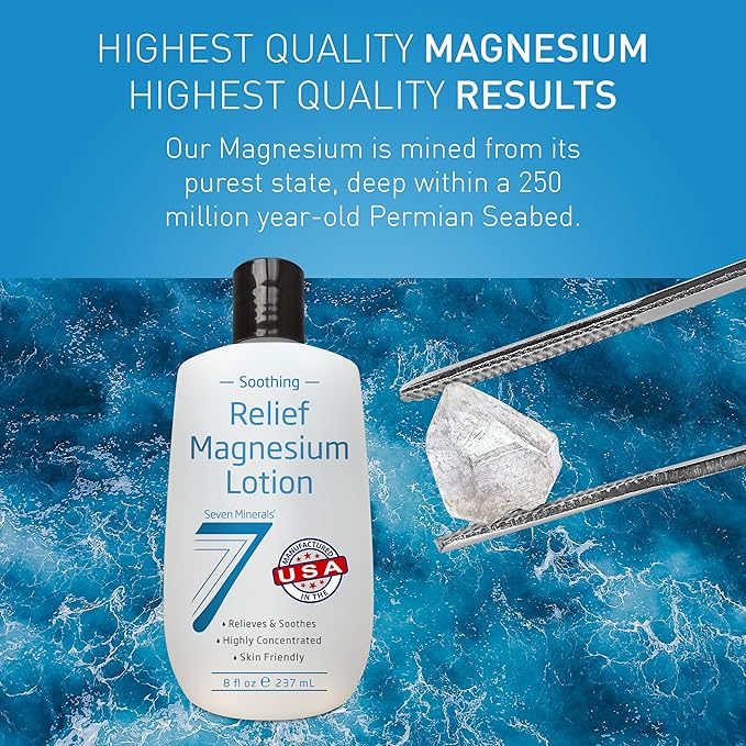 Seven Minerals Magnesium Non-Greasy Lotion with Skin Friendly Ingredients - 8 fl oz