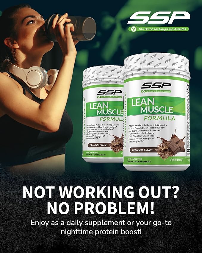 SSP Protein - Whey Isolate &amp Casein with Leucine &amp MCT - Low-Calorie Chocolate Meal Replacement for Lean Muscle Nutrition