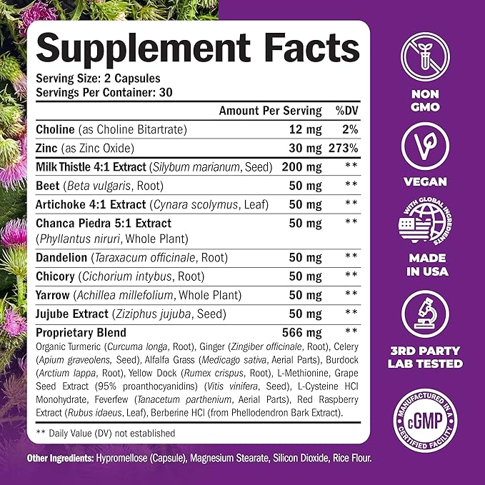 Liver Health + Men's Multivitamin Bundle. Liver Cleanse &amp Detox - Artichoke Milk Thistle Ginger Celery. Vitamins for Men - Immune Support Energy &amp Antioxidant Supplement