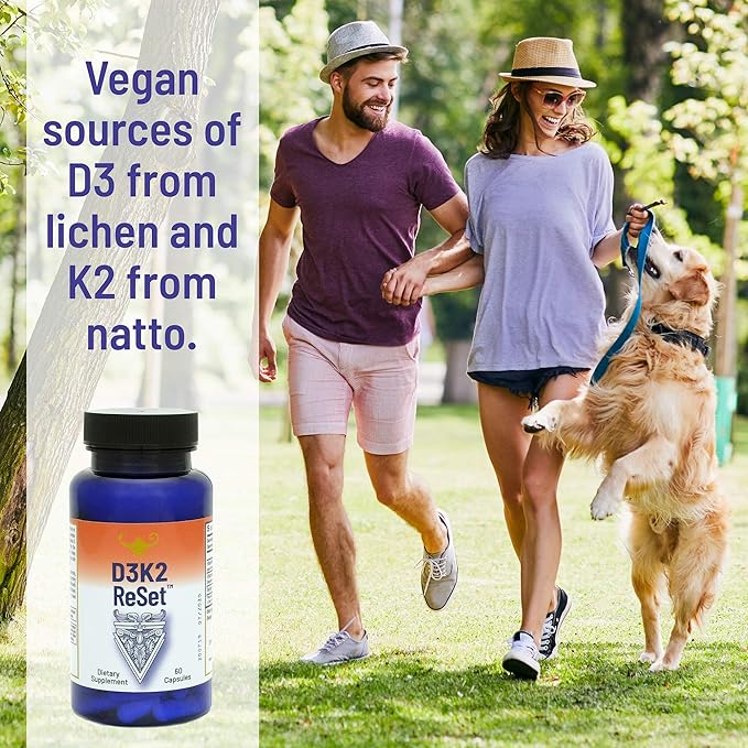 RnA ReSet D3K2 Reset – 4000 IU Vitamin D3 &amp 100 mcg K2 Supplement (60 Capsules) NSF Certified